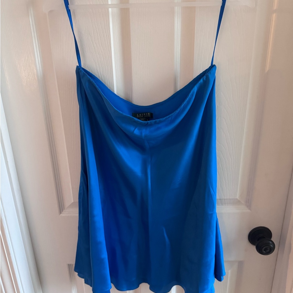 Lauren Ralph Lauren Vibrant Blue 100% Silk Skirt